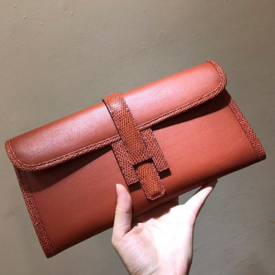 Hermes Jige Swift Leather Clutch Bag ,29cm - 에르메스 지제 스위프트 레더 여성용 클러치백 HERB0291,29cm,다크오렌지