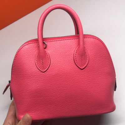 Hermes Mini Bolide Goat Skin Leather Tote Bag ,18cm - 에르메스 미니 볼리드 고트 스킨 레더 여성용 토트백 HERB0310,18cm,핑크