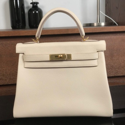 Hermes Kelly Togo Leather Tote Shoulder Bag ,28cm - 에르메스 켈리 토고 레더 여성용 토트 숄더백 HERB0347,28cm,베이지