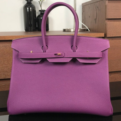 Hermes Birkin Togo Leather Tote Shoulder Bag ,35cm - 에르메스 버킨 토고 레더 여성용 토트 숄더백 HERB0370,35cm,퍼플