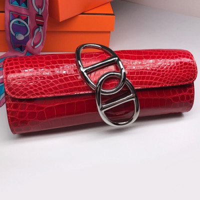 Hermes Egee Crocodile Leather Clutch Bag  - 에르메스 에게 크로커다일 레더 여성용 클러치백 HERB0376,레드