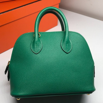 Hermes Mini Bolide Epsom Leather Tote Bag ,18cm - 에르메스 미니 볼리드 엡송 레더 여성용 토트백 HERB0390,18cm,그린