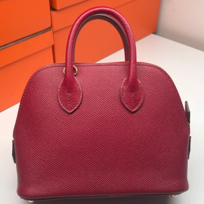 Hermes Mini Bolide Epsom Leather Tote Bag ,18cm - 에르메스 미니 볼리드 엡송 레더 여성용 토트백 HERB0396,18cm,와인