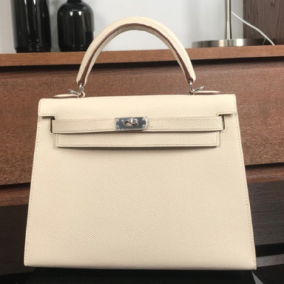 Hermes Kelly Epsom Leather Tote Shoulder Bag ,25cm - 에르메스 켈리 엡송 레더 여성용 토트 숄더백 HERB0405,25cm,연베이지