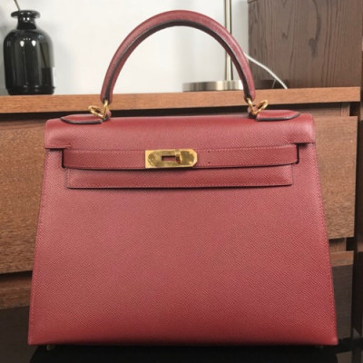 Hermes Kelly Epsom Leather Tote Shoulder Bag ,28cm - 에르메스 켈리 엡송 레더 여성용 토트 숄더백 HERB0407,28cm,다크레드