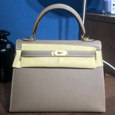 Hermes Kelly Epsom Leather Tote Shoulder Bag ,25cm - 에르메스 켈리 엡송 레더 여성용 토트 숄더백 HERB0430,25cm,그레이