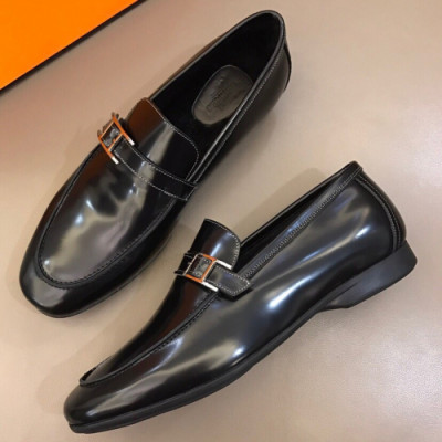 [커스텀급] Hermes 2018 Mens Leather Strap Loafer - 에르메스 남성 레더 스트랩 로퍼 Her0056x.Size(240 - 265)블랙