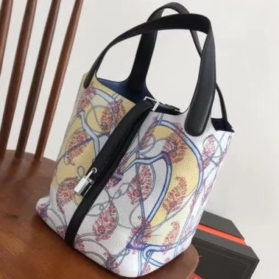 Hermes Picotin  Lock Togo Leather Tote Bag,22cm - 에르메스 피코탄 락 토고 레더 여성용 토트백 HERB0505, 22cm,화이트