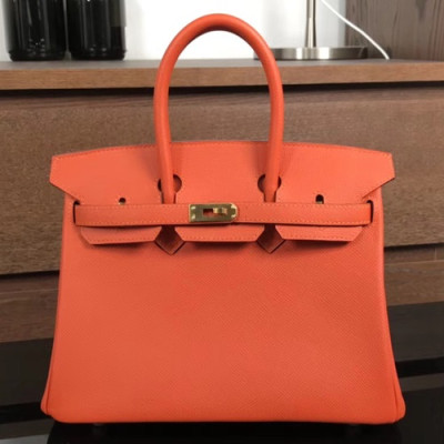 Hermes Birkin Epsom Leather Tote Shoulder Bag ,25cm - 에르메스 버킨 엡송 레더 여성용 토트 숄더백 HERB0507,25cm,오렌지