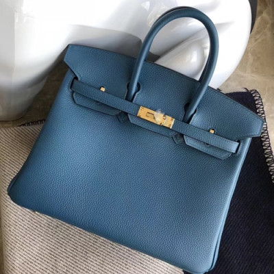 Hermes Birkin Togo Leather Tote Shoulder Bag ,25cm - 에르메스 버킨 토고 레더 여성용 토트 숄더백 HERB0520,25cm,다크블루