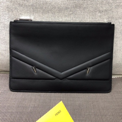 Fendi Leather Clutch Bag ,29CM - 펜디 레더 남성용 클러치백  FENB0045,29CM,블랙