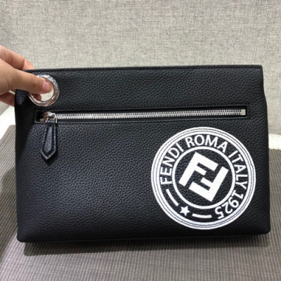 Fendi Leather Clutch Bag ,26CM - 펜디 레더 남성용 클러치백  FENB0048,26CM,블랙