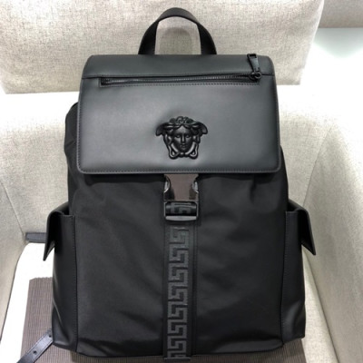 Versace Leather&Nylon Back Pack,41CM - 베르사체 레더&나일론 남성용 백팩 ,VERB0007,41CM,블랙