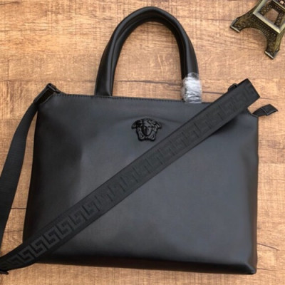 Versace 2018 Leather Mens Business ,40CM - 베르사체 2018 레더 남성용 서류가방 ,VERB0008,40CM,블랙