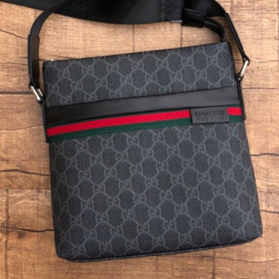 Gucci 2018 Leather Shoulder Bag ,25CM - 구찌 2018 레더 남성용 숄더백 GUB0205 ,25cm,블랙