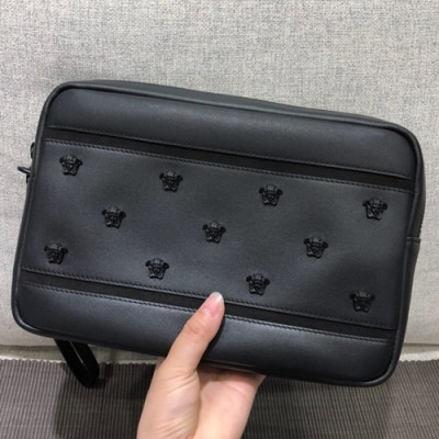 Versace Leather Clutch Bag,26CM - 베르사체 레더 남성용 클러치백 ,VERB0023,26CM,블랙