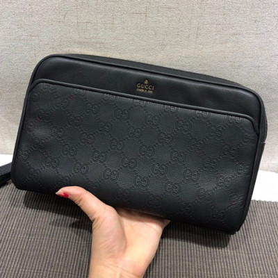 Gucci Leather Clutch Bag ,25.5CM - 구찌 레더 남성용 클러치백 ,GUB0219 ,25.5cm,블랙