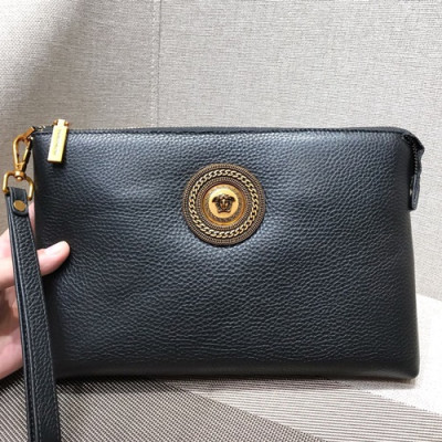 Versace Leather Clutch Bag,28CM - 베르사체 레더 남성용 클러치백 ,VERB0027,28CM,블랙