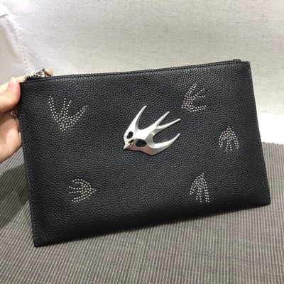 Alexander Mcqueen 2018 Leather Clutch Bag ,28CM - 알렉산더 맥퀸 2018 레더 남여공용 클러치백 MQB0004 ,28cm,블랙