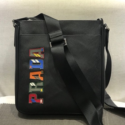 Prada 2018 Leather Shoulder Bag,28CM - 프라다 2018 레더 남성용 숄더백,PRAB0017,28cm,블랙