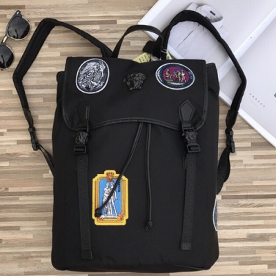 Versace 2018 Leather Back Pack,44CM - 베르사체 2018 레더 남성용 백팩 ,VERB0043,44CM,블랙