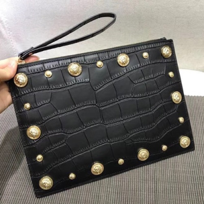 Versace Leather Clutch Bag,28CM - 베르사체 레더 남성용 클러치백 ,VERB0045,28CM,블랙