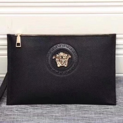 Versace Leather Clutch Bag,28CM - 베르사체 레더 남성용 클러치백 ,VERB0046,28CM,블랙