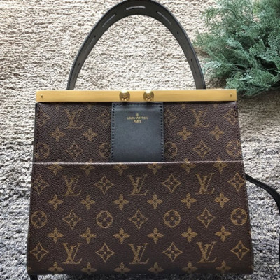 Louis Vuitton City Frame Tote Shoulder Bag,27cm - 루이비통 시티 프레임 토트 숄더백 M52240 ,LOUB0391,27cm,브라운+블랙