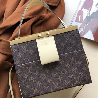 Louis Vuitton City Frame Tote Shoulder Bag,27cm - 루이비통 시티 프레임 토트 숄더백 M52240,LOUB0392 ,27cm,브라운+화이트