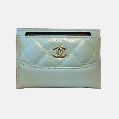 Chanel 2018 Ladies  Gabriel Card Purse - 샤넬 여성 신상 가브리엘 카드지갑 Cnl0090x.11CM 스카이블루은장