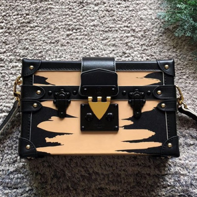 Louis Vuitton Monogram Petite Malle Shoulder Bag,19cm - 루이비통 모노그램 쁘띠뜨 말 숄더백 M40273,LOUB0492 ,19cm,블랙+베이지