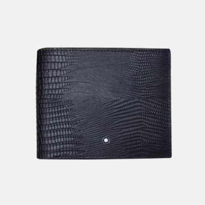 Montblanc 2019 Mens Logo Leather Bifold Purse - 지방시 남성 신상 로고 레더 반지갑 Mont002x.블랙