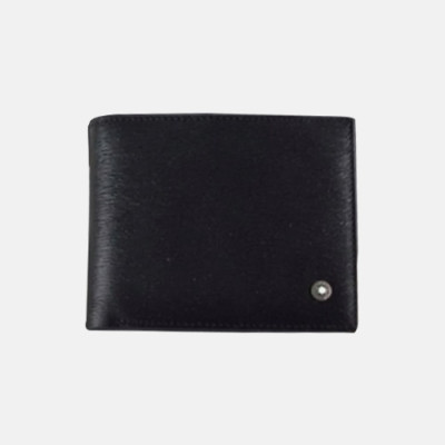 Montblanc 2019 Mens Logo Leather Bifold Purse - 지방시 남성 신상 로고 레더 반지갑 Mont004x.블랙