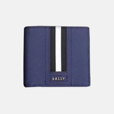 Bally 2019 Mens Taliro Steel Logo Leather Bifold Wallet - 발리 남성 신상 로고 레더 반지갑 Bly0041x.네이비