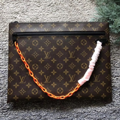 Louis Vuitton Monogram Clutch Bag,34cm - 루이비통 모노그램 남여공용 클러치백 LOUB0699 ,34cm,브라운