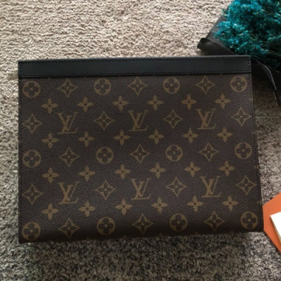 Louis Vuitton Pochette Voyage Monogram Eclipse Clutch Bag,26/33cm - 루이비통 포쉐트 보야지 모노그램 이클립스 남여공용 클러치백 M61692 ,LOUB0741,26cm/33,브라운 1