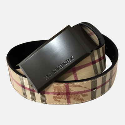 Burberry 2018 Signature Mens Leather Check Belt - 버버리 남성 시그니처 레더 체크 벨트 Bur0375x.Size(3.5CM)카키