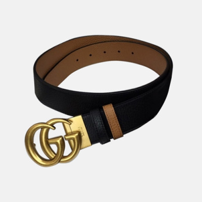 Gucci 2019 Reversible Leather Belt With Double G Buckle  -구찌 남성 리버시블 더블 G벨트 Guc0579x.(3.7CM)블랙금장