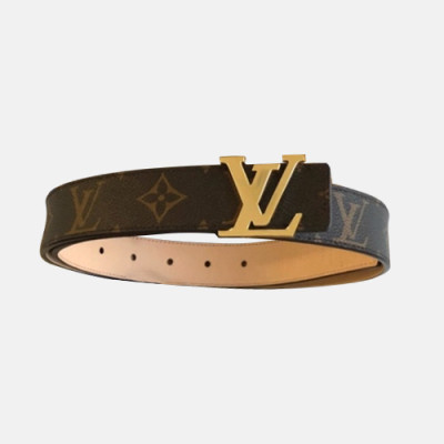 Louis vuitton 2019 Ladies Initiales Leather Belt - 루이비통 여성 신상 이니셜 레더 벨트 Lou0682x.Size(3.0CM)브라운금장