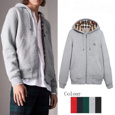 Burberry 2019 Mens Zip-up Cotton Hood Tee - 버버리 집업 코튼 후드티 Bur0380x.Size(m - 2xl).그레이