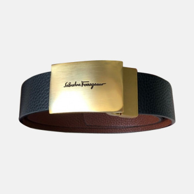 Ferragamo 2019 Mens Gancio Business Leather Belt - 페라가모 남성 비지니스 레더 벨트 Fer0092x.Size(3.5CM).블랙금장