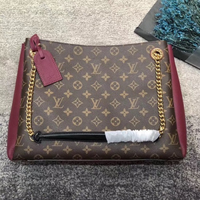 Louis Vuitton Surene MonogramTote Shoulder Bag,36cm - 루이비통 쉬렌 모노그램 토트 숄더백 M43772,LOUB0956,36cm,브라운+와인