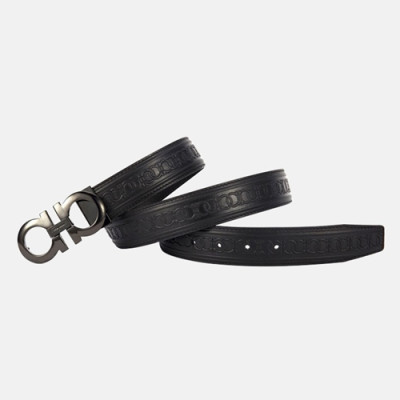 Salvatore Ferragamo 2019 Mens Gancio Business Leather Belt - 살바토레 페라가모 남성 간치니 비지니스 레더 벨트 Fer0096x.Size(3.5CM).블랙검장