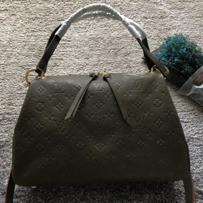 Louis Vuitton Ponthieu Monogram Empreinte Tote Shoulder Bag,35cm - 루이비통 퐁티외 모노그램 앙프레뜨 토트 숄더백  M43669,LOUB0966,35cm,카키