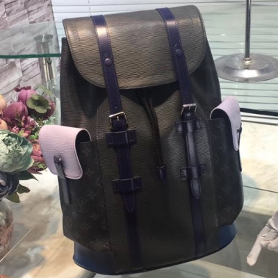 Louis Vuitton 2018 Epi Christopher Back Pack,47cm - 루이비통 2018 남성용 에삐 크리스토퍼 백팩,M41379,LOUB0989 ,47cm,블랙+퍼플