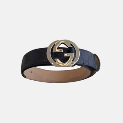 [매장판]Gucci 2019 Mens GG Buckle Leather Belt - 구찌 신상 남성 GG 버클 레더 벨트 Guc0632x.Size(4.0cm).네이비은장