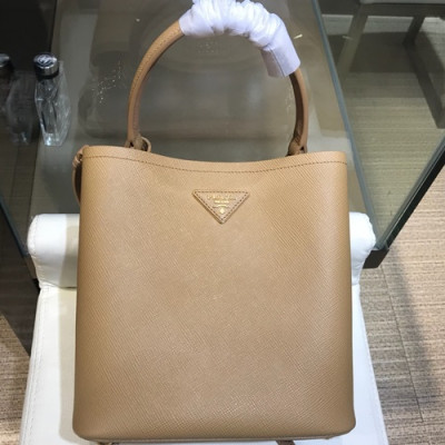 Prada Double Saffiano Tote Shoulder Bag,23cm - 프라다 여성용 두블레 사피아노 토트 숄더백 ,1BA212-2,23cm,카키베이지