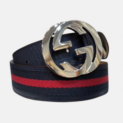 Gucci 2019 Mens GG Buckle Leather Belt - 구찌 신상 남성 GG 버클 레더 벨트 Guc0639x.Size(3.8cm).네이비은장