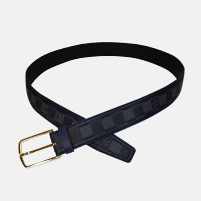 Louis vuitton 2019 Mens Damier Business Leather Belt MP056 - 루이비통 남성 다미에 비지니스 레더 벨트 Lou0720x.Size(3.5cm).블랙금장