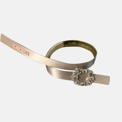 [매장판]Roger Vivier 2019 Ladies Crown Jewels Leather Belt - 로저비비에 여성 실크 쥬얼리 벨트 Rog007x.Size(3.0cm).아이보리